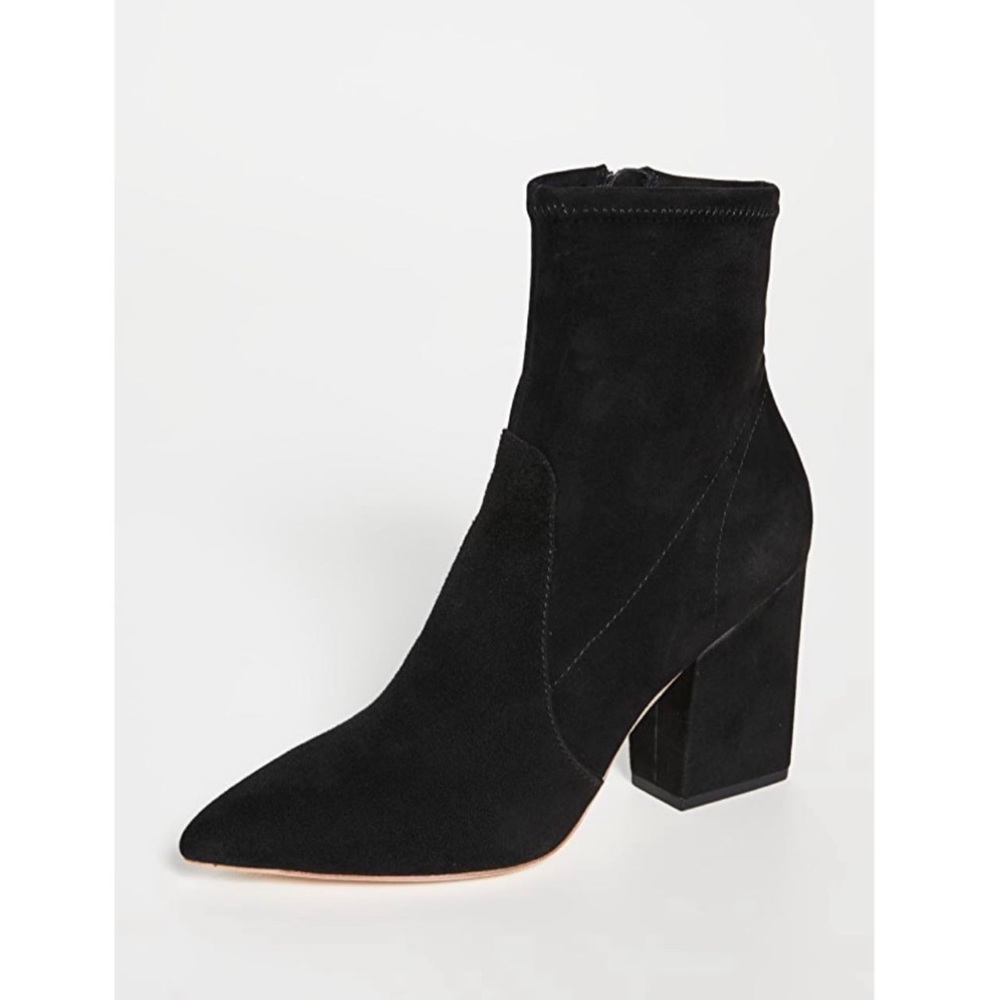 Suede black booties